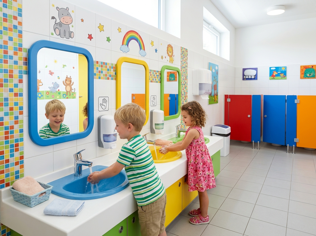 Ergonomik Çocuk Lavabo ve Hijyen Alanı